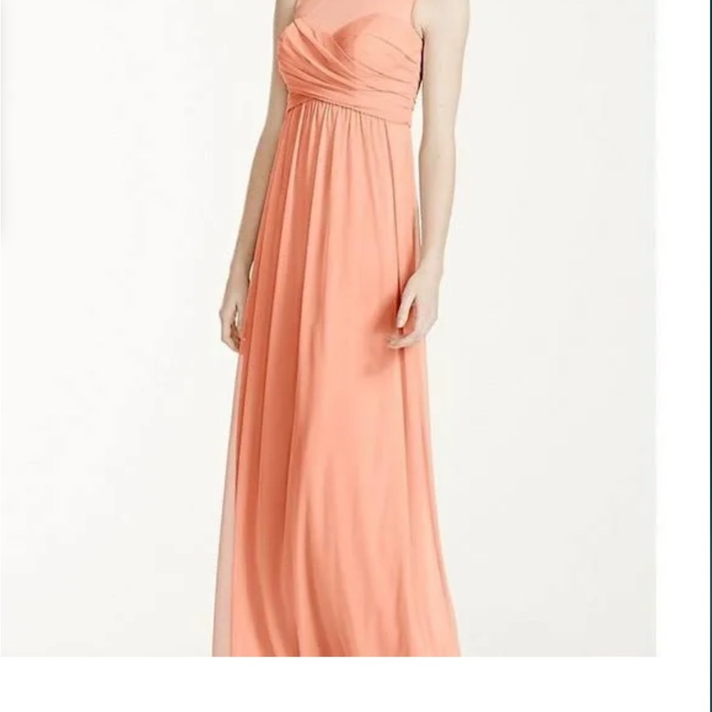 David's Bridal Peach Kids Formal Dress
